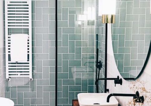 Blue Black Bathroom