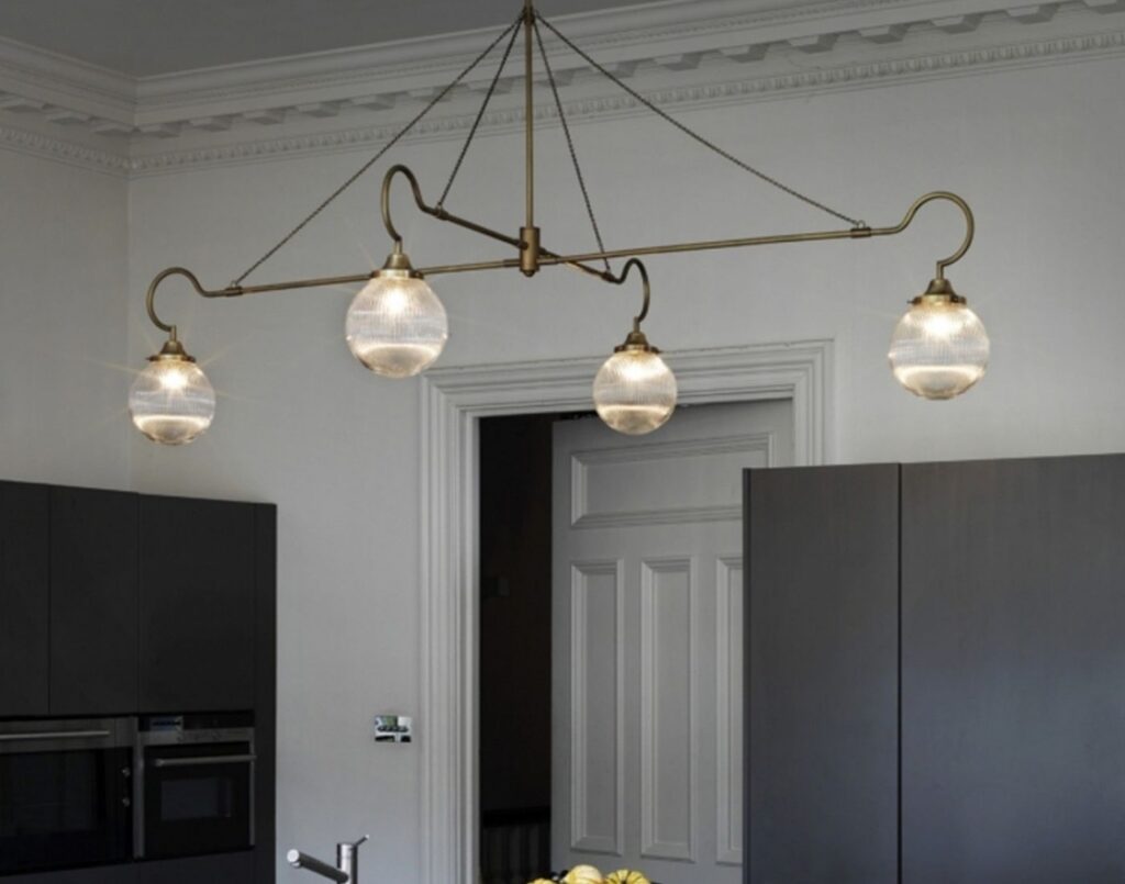 brass pendant statement lighting for kitchen