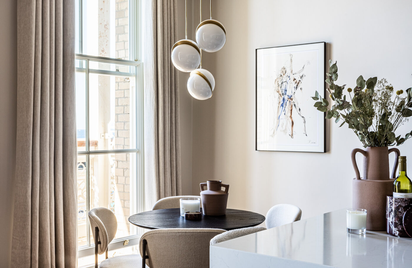 Luxury Brighton and Hove Second Home Apartment Dining Area with Pendant Light