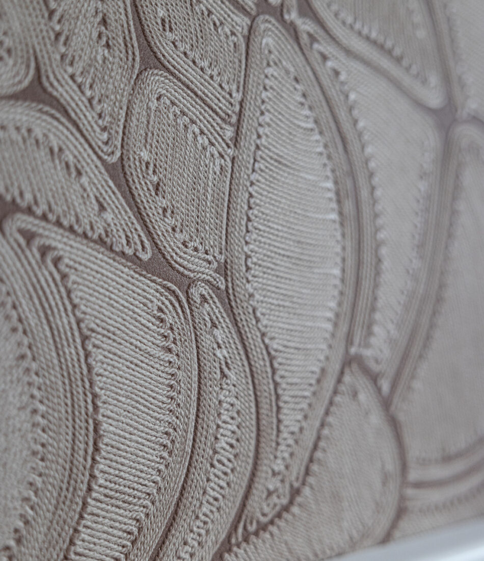 urban contemporary rope texture fabric wallcovering in bedroom with 3D textural design