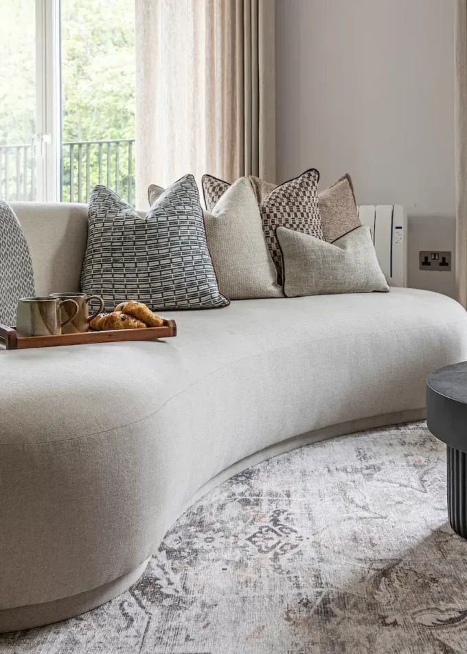 Contemporary Urban Apartment Bespoke Curved Sofa