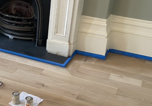 Living Room Regency Period Property Original Hardwood Timber Flooring Refurbishment Test Patch