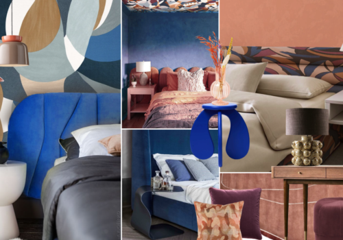 Bright moodboard and colour scheme for a bold new home design