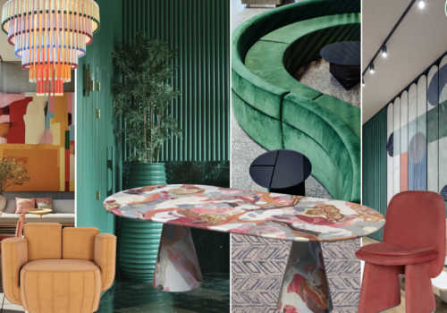 Bright moodboard and colour scheme for a bold new home design
