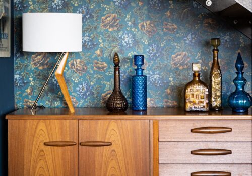 mid century modern beach house in East Sussex sustainable use of the client's vintage pieces is the basis of the design for this home