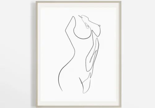 fine line drawing in frame