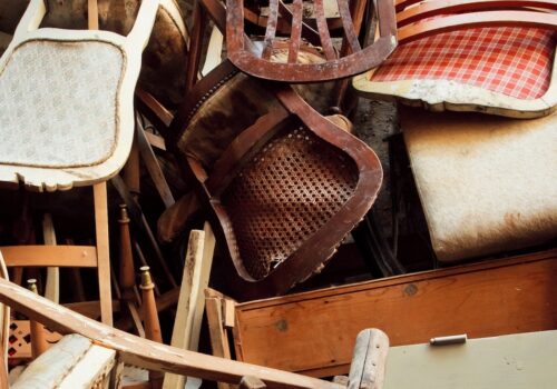 stack of old chairs- depicting result of fast interiors