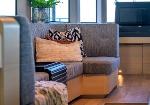 Luxury Yacht Interior Design England UK Main deck and Dining Area