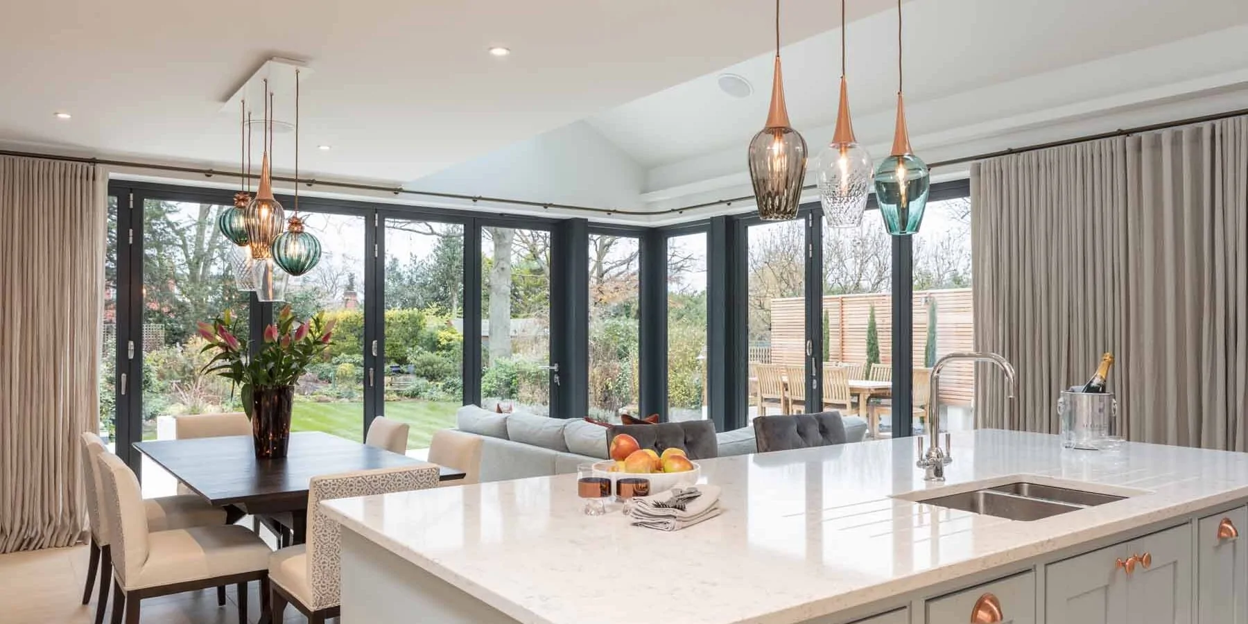 Modern open plan kitchen diner interior design