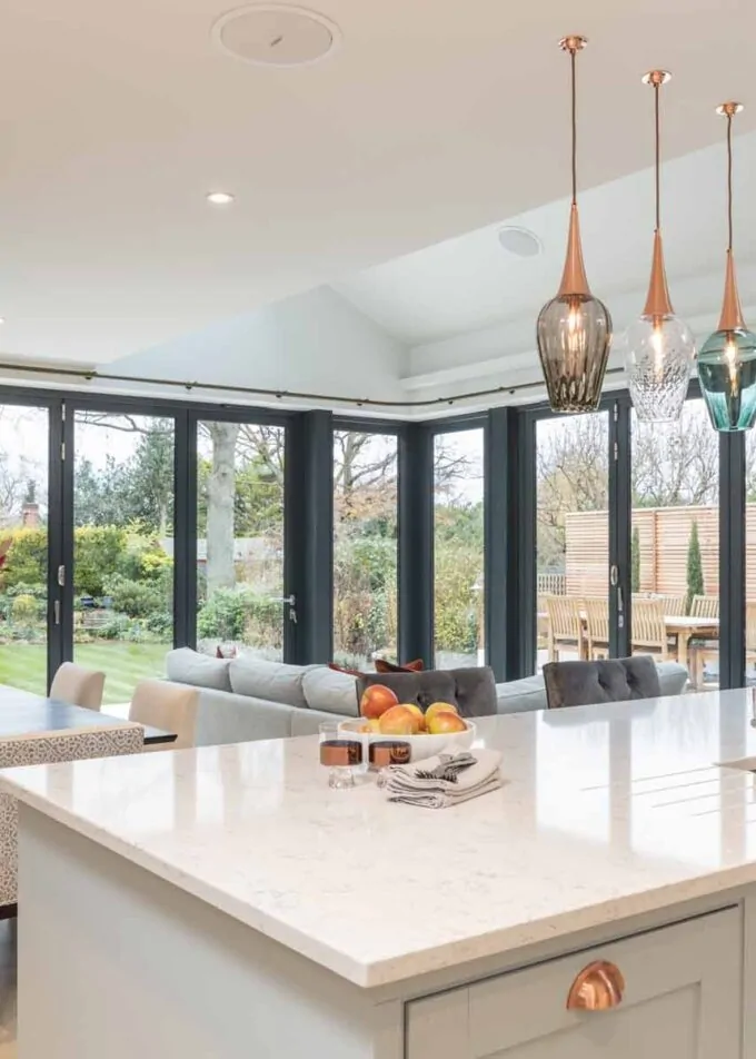 Modern open plan kitchen diner interior design