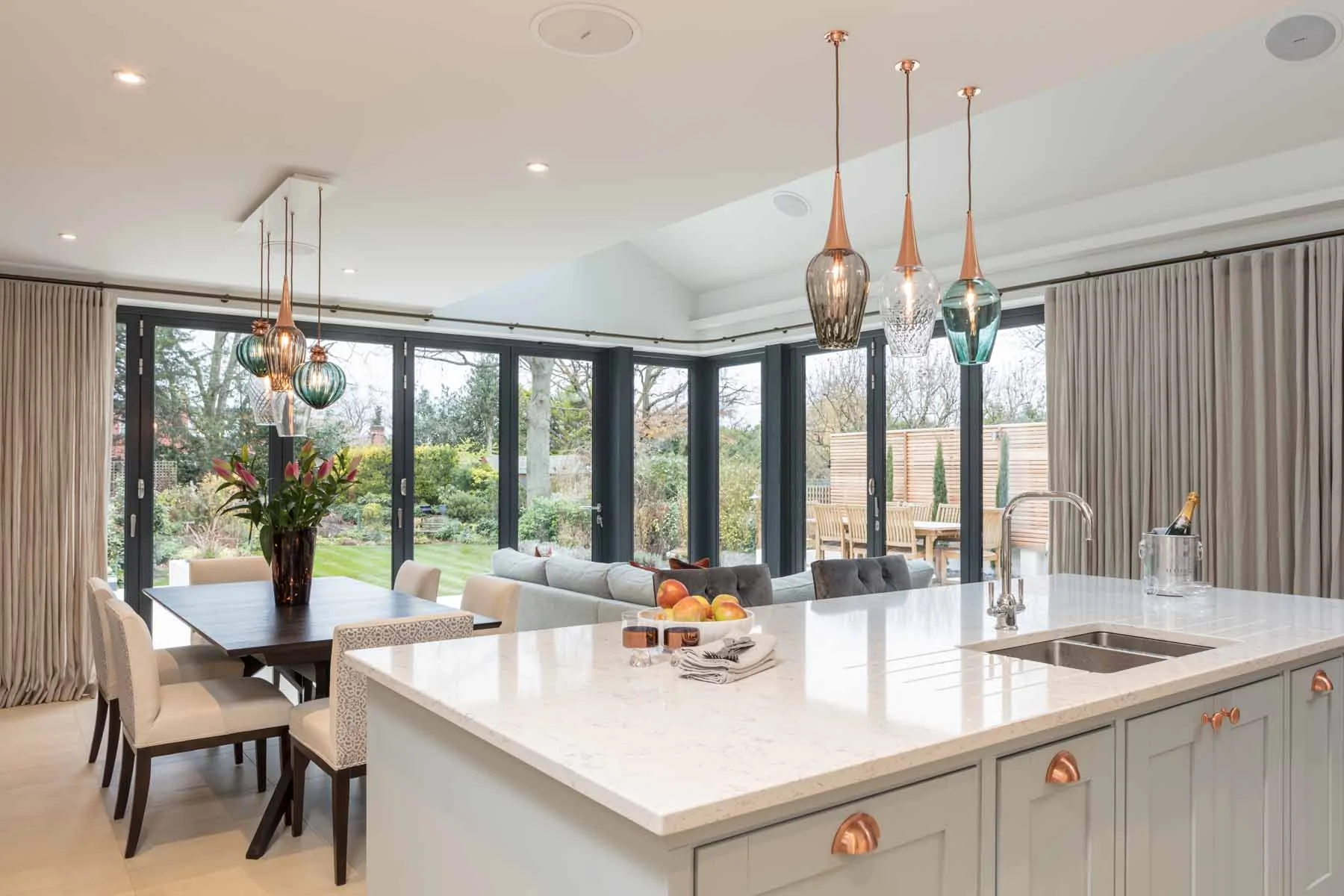 Modern open plan kitchen diner interior design