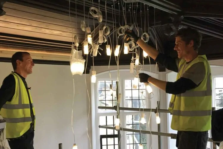 Installing a chandelier