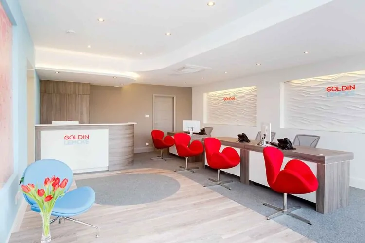 New office design red and white