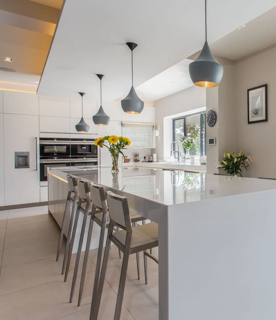Contemporary white kitchen diner