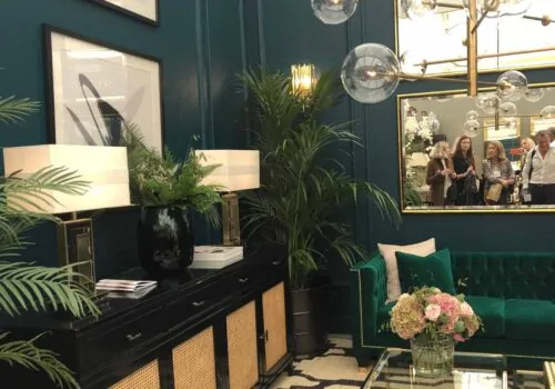 Green Living Room with Rattan