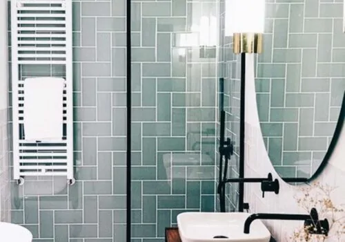 Blue Black Bathroom