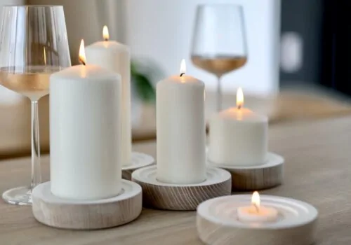 candles with wine
