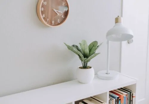 Bright white console table