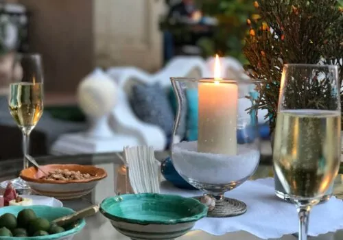 Tapas with champagne