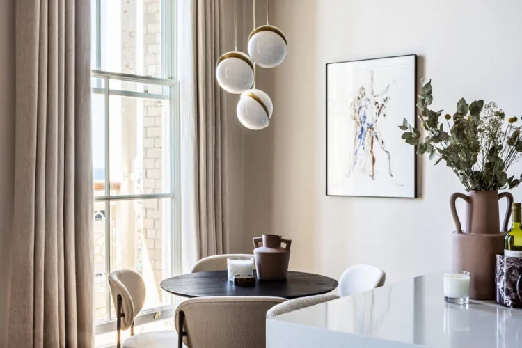 Luxury Brighton and Hove Second Home Apartment Dining Area with Pendant Light