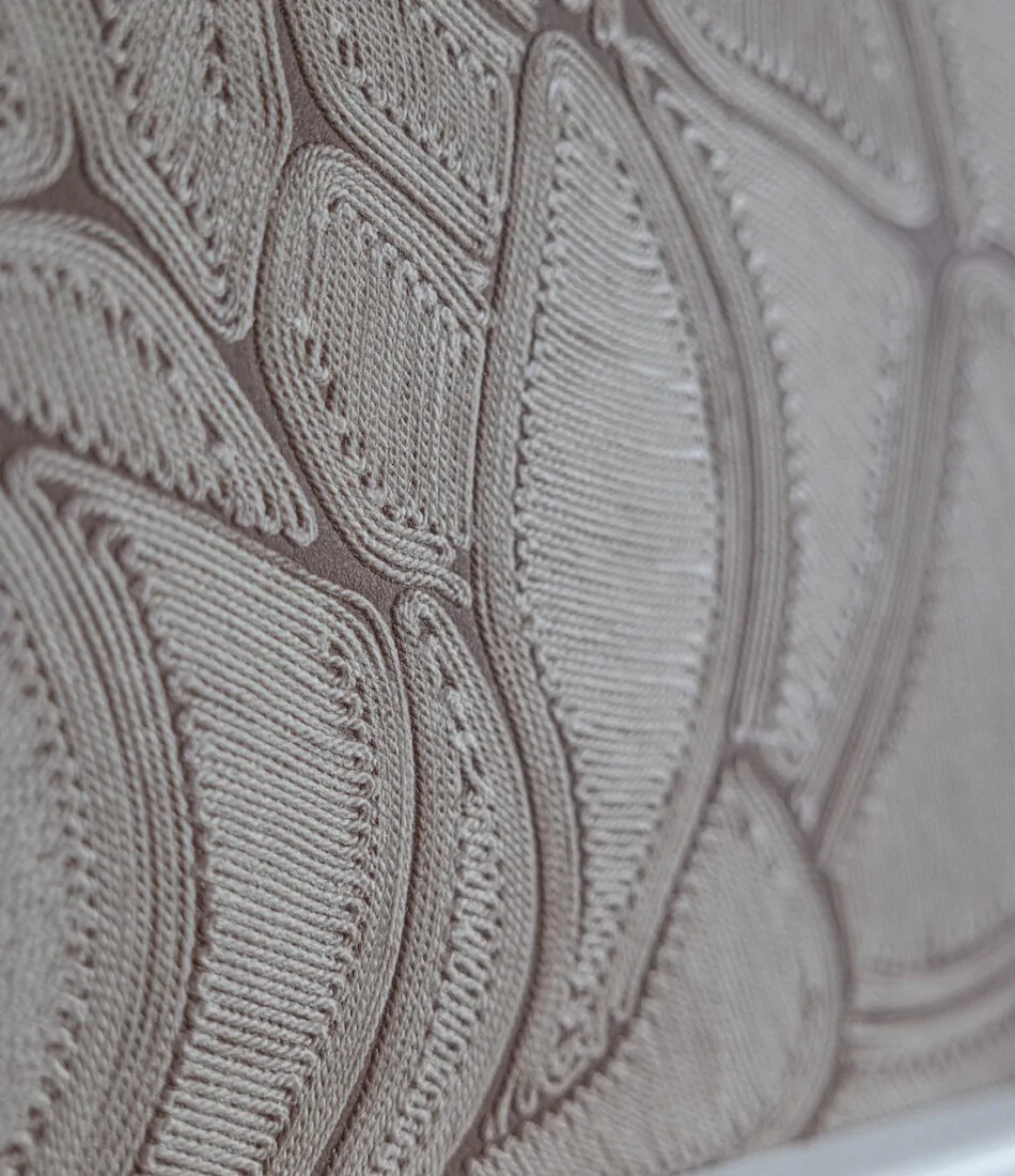 urban contemporary rope texture fabric wallcovering in bedroom with 3D textural design