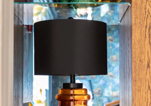 mid century modern art pieces Murano glass table lamp