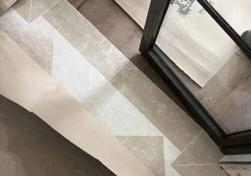 Marble two toned floor tile