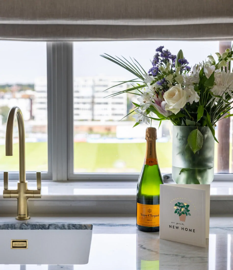 cricket paradise in Sussex hove. raised living room viewing platform for cricket watching. Bespoke kitchen