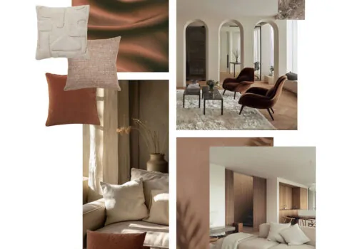 colour pallet / mood board for Mocha Mousse- Pantone colour of the year