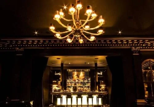 speakeasy, dark, evening bar interior